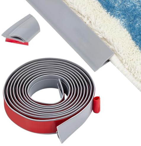 OLYCRAFT 3 m X 3cm Bodenübergangsleiste Grau Selbstklebend Übergang von Teppich Zu Fliesen Bodenbelag Übergänge Kantenleisten Für Haustür Kücheneingang Unebene Böden Höhen Innerhalb von 10mm