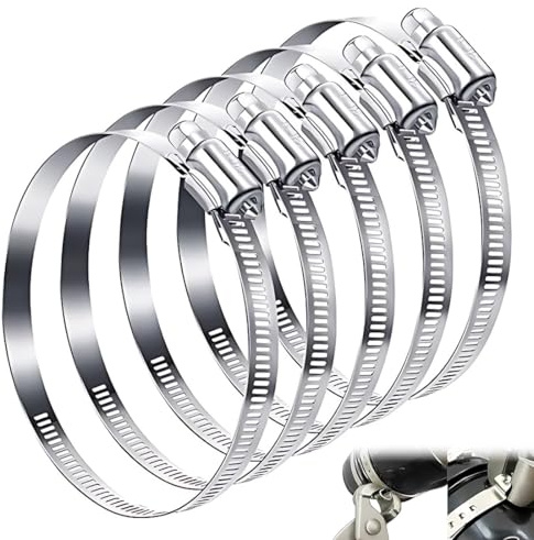 KYLOS 5 Fascette Stringitubo Di Grandi Dimensioni, 141-165 Mm, Regolabili, In Acciaio Inox 304, Per Automotive, Meccaniche, Agricoltura