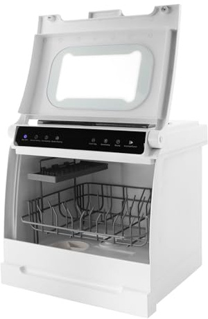 Tischgeschirrspüler, 1100W Mini Geschirrspüler, 6 Programme, 2 Wasserversorgungsmodi, Tischspülmaschine für Haus, Wohnwagen