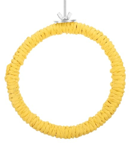 WOONEKY Columpio de Cuerda Natural para Pájaros Anillos Redondos Percha Multifuncional para Loros Periquitos y Cacatúas Juguete para Masticar y Afilar el Accesorio para Jaula de Aves