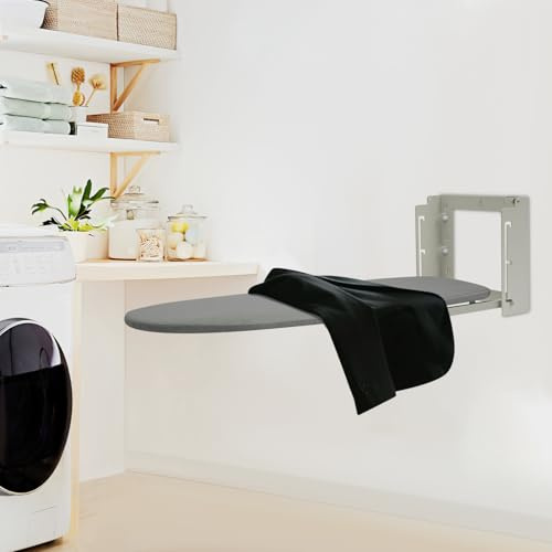Tabla de planchar plegable para montar en la pared, tabla de planchar montada en la pared, ahorra espacio, altura ajustable, temperatura máxima resistente al calor 150 ℃, para planchar ropa diaria