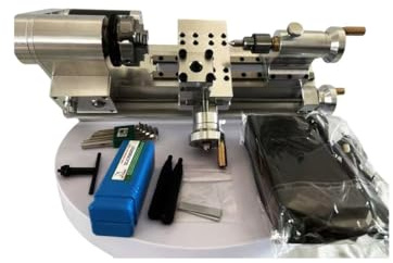 DIY Mini Metal Lathe, Benchtop Precision Mini Lathe Machine with 3 Jaw Chuck, Movable Tailstock & Lead Screw, Desktop Metalworking Lathe for Turning Drilling Threading