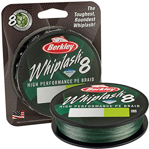 Berkley Whiplash 8 geflochtene Angelschnur – 100 % Dyneema 8-faches Geflecht für Salzwasser- und Süßwasserangeln