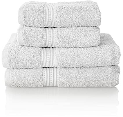 Glart Premium frottéhandduk set, frottéserie i 6 färger och 5 storlekar, färg: vit, 2 x duschhanddukar 70 x 140 cm och 2 x handdukar 50 x 100 cm