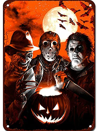 Lsjuee Film horror Halloween Personaggi spaventosi Locandina del film Retro, grotta, bar, Club, 8x12 poll