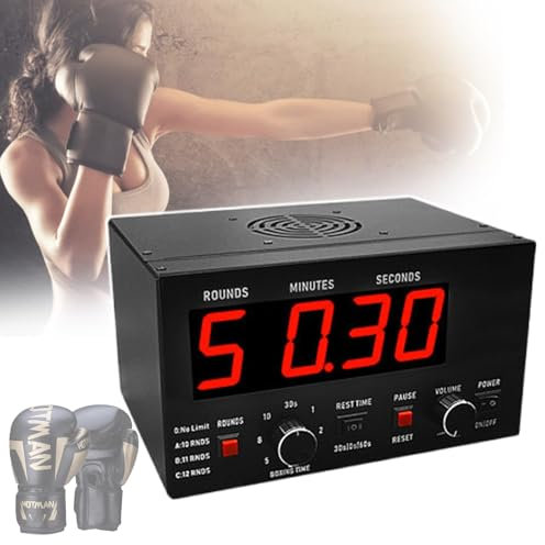 Professionell gymtimer, klassisk boxningsintervalltimer med LED-skärm, justerbar summer, stoppur, valbar träningstid och cykelrepetitioner, för Muay Thai/MMA/Kickboxning red