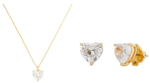 Kate Spade New York My Love Pendant & Studs, Clear/Gold