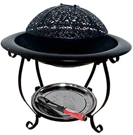 Braciere per carbone/tronchi/legna da interno/esterno, fornello per feste con coperchio in rete, per giardino, patio, barbecue, barbecue, riscaldamento in camera, opzioni di colore