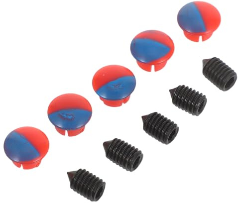 NUOBESTY Kitchen Sink Faucet Hole Covers 5 Pack with Hot Cold Indicator Tap Caps in Red and Blue Including Hex Screws and Wrench for Easy Installation and Universal Fit