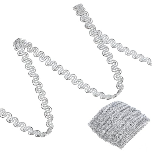 rosenice 0.6 Cm Silber Geflochtene Borten - 10 Meter Dekoband Für Diy Handwerk Hochzeiten Geschenke Und Weihnachtsdekoration