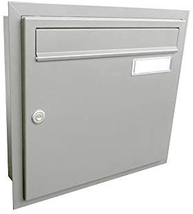 A-01 Cassetta postale incassato a muro color grigio finestra (RAL 7040) con targhetta portanome - LETTERBOX24.de