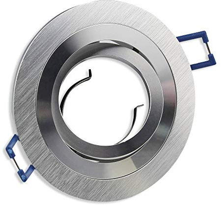 Einbaustrahler Rahmen silber - rund schwenkbar - Einbaurahmen für GU10 MR16 Leuchtmittel - Ø80mm Bohrloch Einbau-Spot Strahler Einbauleuchte