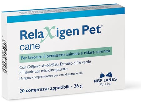NBF Lanes | Relaxigen Pet Cane, 20 Compresse Appetibili, per Favorire il Benessere Animale e ridare Serenità, per Cani di Taglia Medio-Grande