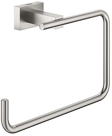 GROHE Essentials Cube | Badaccessoires - Handtuchring | Verdeckte Befestigung | supersteel | 40510DC1