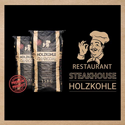 15kg Premium Holzkohle Restaurant Steakhouse Charcoal Qualität BBQ Grillkohle für Big Green Egg, Monolith, Kamado Joe, Primo