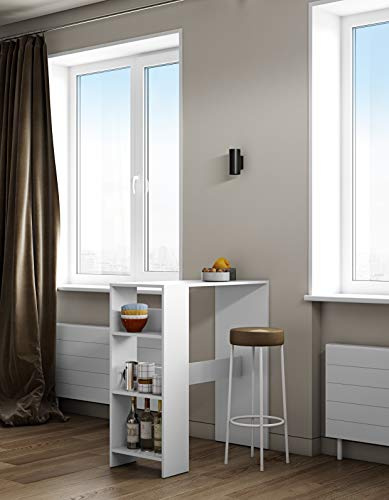 Temahome Tavolo da Bar Gavarnie, Particle Board, Bianco (White), 94 x 40 x 101 cm