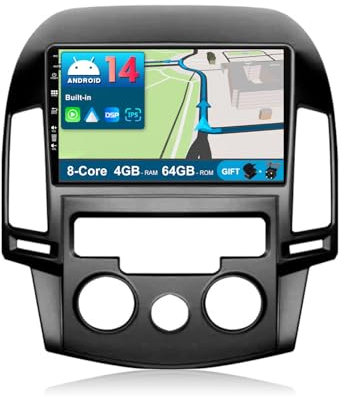 JOYX Android 13 Bilradio För Hyundai I30 (2006-2011) - [4G+64G] - Inbyggd DSP/Carplay/Android Auto - GRATIS MIC-kamera - DAB Ratt 4G WiFi 360-Snabb kamera - 9 tum 2,5D - 2 Din