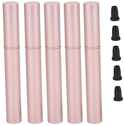 Sonew 5 Stück 4 ml Leere Eyeliner Tuben, Aluminium Metall tragbare Wimpernwachstums Flüssigkeitsflasche, Nachfüllbarer Behälter für Schönheits Make up