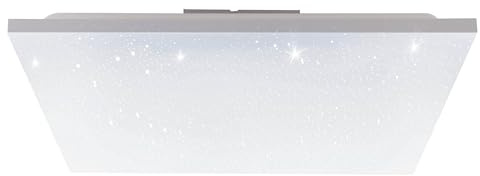 EGLO LED Panel Calemar-S, quadratische Deckenlampe mit Kristall-Effekt | Deckenleuchte aus Kunststoff und Metall in Weiß, Aufbauleuchte für Büro und Küche, neutralweiß, 59x59 cm