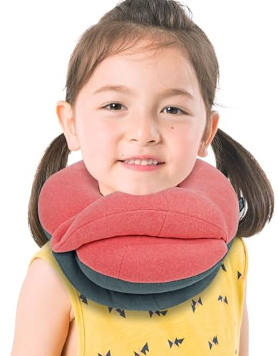 BUYUE Cuscini da Viaggio per Bambini per Aereo, Supporto 360° per la Testa e il Collo per il Sonno Essenziale per Ragazzi per Lunghi Voli, Cuscino Morbido per il Collo per Viaggiare in Auto, (Piccolo