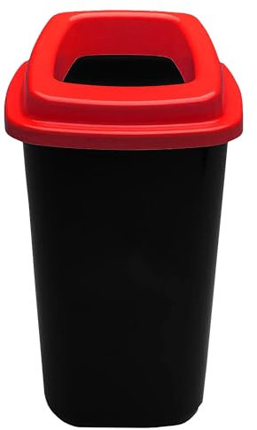 Home Centre Plastic Recycling Kitchen Office Waste Bin 28 Litre Red Open Touchless Rim Sorting Waste Segregation Recycle Rubbish Container Six Colour Code Management School Work Trash Box