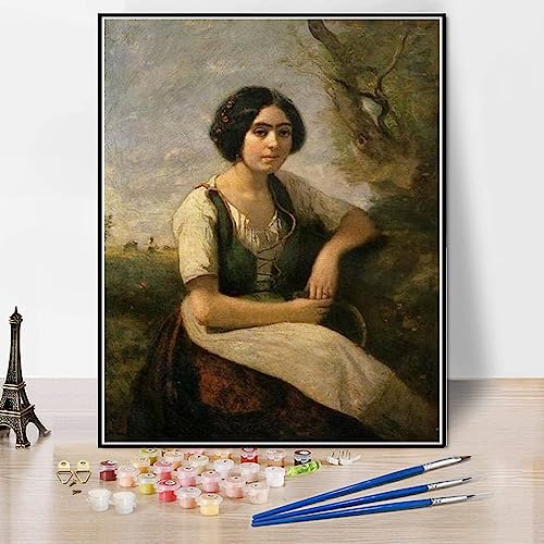Paint by Numbers Kits for Adults and Kids Harvester with Sickle Painting by Camille Corot Paint by Number Kit On Canvas for Beginners