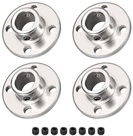 DMiotech 4 Pack 11mm Inner Dia H13*D16 Flange Coupling Connector Rigid Guide Shaft Support Coupler Shaft Coupling with Screws for DIY RC Model Motors Silver