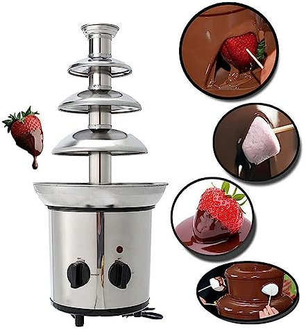 Macchina per Fontana di Cioccolato, Macchina per Fontana di Cioccolato a 4 Livelli Macchina per Fontana di Cioccolato Commerciale in Acciaio Inossidabile Macchina per Fusione Riscaldata Formaggio