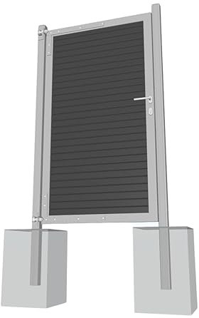 Gartenwelt Riegelsberger Universal Alu-Torrahmen Silber mit Alu Rhombusprofil Füllung Anthrazit Zubehör für Gartenzaun Zaun Rhombuszaun Sichtschutzzaun Garten Terrasse
