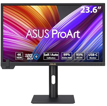 ASUS PA24US | Calman Verified, Delta E<2, IPS, 12G-SDI, USB-C PD 80W, colorímetro motorizado integrado, 95% DCI-P3, HDMI, DisplayPort