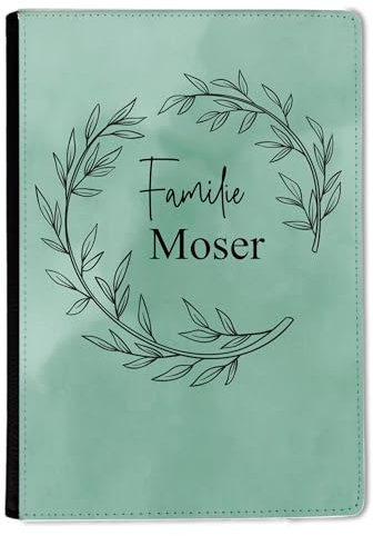 CreaDesign, Stammbuch Hochzeit personalisiert, Familienstammbuch A5 aus Leder mit Klemmschiene, 15 x 22 cm