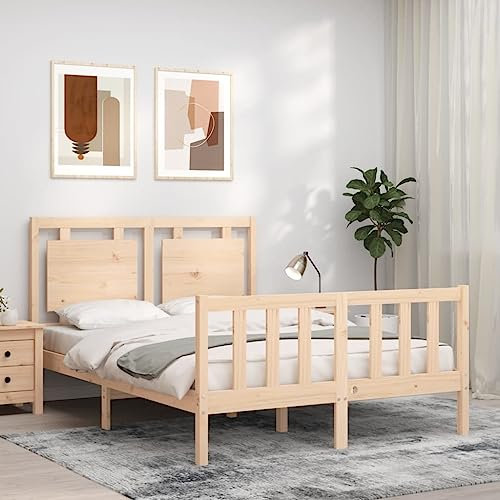 GuyAna Massivholzbett mit Kopfteil 140x200 cm Betten Polsterbett Palettenbett Bettgestell
