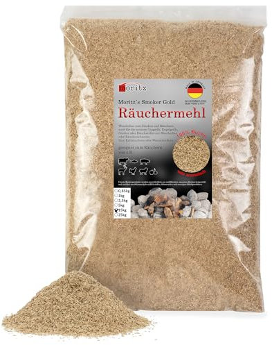 Moritz 15 kg di farina per affumicatura di faggio, 0,5 – 1 mm, affumicatura a freddo di pesce, carne, salsiccia, formaggio, verdure, anche per barbecue, barbecue, trucioli di incenso