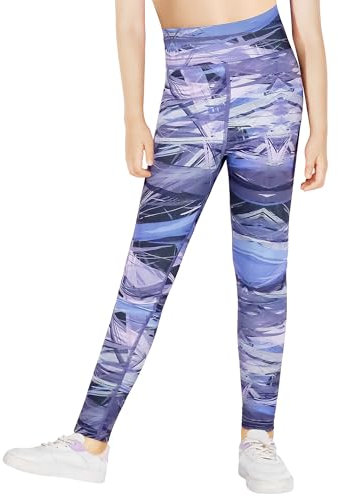 FILOWA Leggings Mädchen Teenager Lang Sporthose High Waist Sportleggings Lila Gedruckt Elastisch Gymnastikhose Weich Turnhose Yoga Hosen Activewear für Fitness Sport Tanz Gym 12-13 Jahre, Gr.158-164