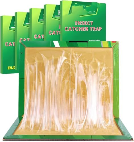 5 Pack Strong Sticky Trap Pad And Boards For Multi Pests, Can Be Used Indoors At Homes And Offices Or Outdoor. Fold Into Any Shape.