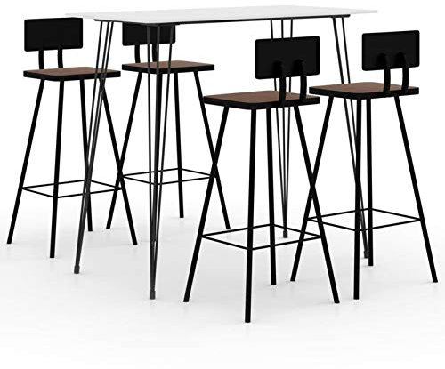 Brokky 5-TLG. Bar-Set Stehtisch Outdoor Bartisch-Set Bar MöBel Bar Outdoor Theke Garten Theke Bar Weiß
