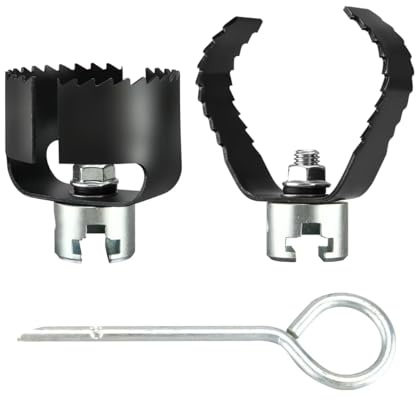 Drain Auger Attachment Set for 4-8Pipe Cleaning 1-3/16(30MM) 3-Pack Spiral Cutter,Grease Cutter and Pin Key Compatible Drain cleaning Machine 1-1/4”,6/5” and 1-1/2”Cable