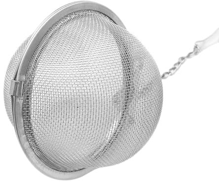 Infusor de té en de bola para té suelto, de malla de acero inoxidable, con cadena, infusor de té con cerradura, infusor de té esférico para té suelto