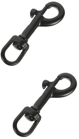 BESPORTBLE 2 Pièces Crochet de plongée rétractable Autocollant Boucle Manille Caution Pivot Crochet de Levage hamecon Drop Shot Crochet de Ceinture Mousqueton à Boulon Acier Inoxydable Black