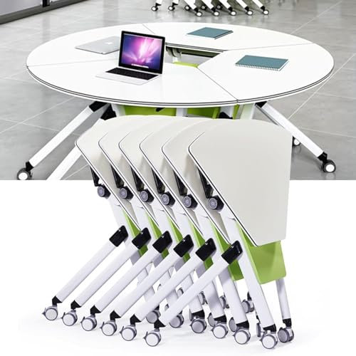 WJFTODAY Besprechungstisch in Sektorform, Besprechungstische für das Büro, mobiler Konfer das Büro, mobiler Konferenzraumtisch, Raumclubtisch, Schulungstisch für den Besprechungsraum zu Hause (6 STK)