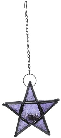 Gatuida Hängende Sternlampe Glas Dekorative Laterne Für Innenbereich Mit Kerzenhalter Und Teehalter Passend Für Hochzeit Party Und Geburtstagsdeko