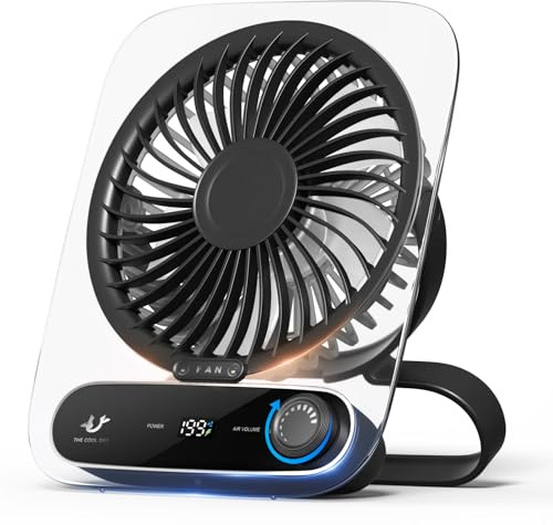 Mini Desk Fan, 199 Adjustable Speeds, USB Rechargeable with 3000mAh Battery | 180° Adjustable Tilt, Digital Display, Easy-Clean Removable Cover, Ultra-Quiet Operation <40dB for Bedroom, Office and Travel