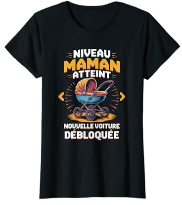 Niveau Maman Débloqué Future Mère Annonce Grossesse Humour T-Shirt