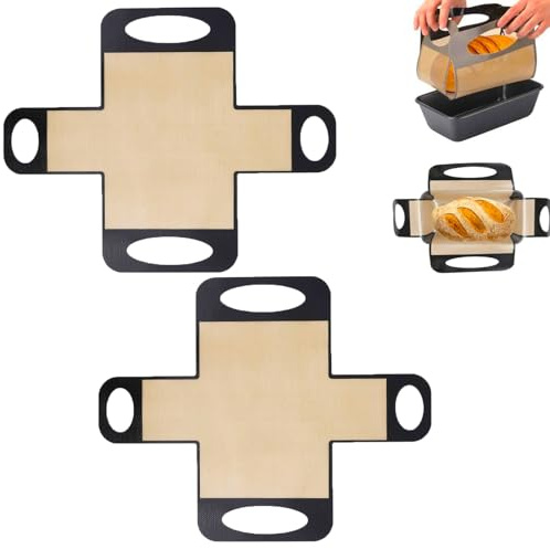 STFALI 2 stück Silikon Backmatte, Backmatte Silikon, Brotschlinge, Brot Backen Zubehör Geeignet Für Brotbackformen Mit Einem Boden Von 20 * 10cm