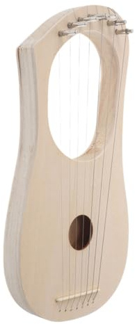 Kisangel Saitenleier Bausatz DIY Holz Handwerksinstrument für Erwachsene und Leierzubehör Leier-diy-projekt Saiteninstrument ohne Behandlung Beige