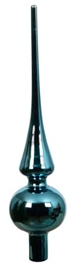 Kaemingk Punta de cristal para árbol de Navidad, 26 cm de alto, diámetro = 6 cm, mate, decoración para árbol de Navidad, color azul brillante