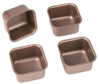ZZHYTANG Stampo quadrato for torta di pane con carta pergamena Antiaderente Sicurezza Durevole Strumenti di cottura for Mini toast, Plumcake, Facile da pulire(4 pcs)