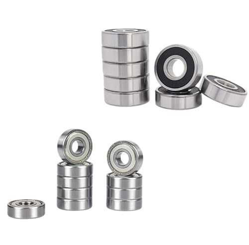 10PCS ABEC-5 608 6200 6201 6202 6203 6204 6205 6206 6207 6208 ZZ 2RS Metal Seal Deep Groove Ball Bearing 12x32x10mm(Silver,6203 17X40X12MM_ABEC 1)