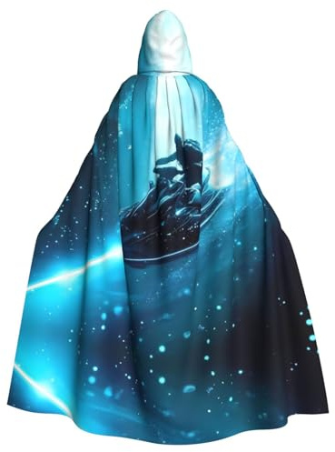 peiyeety Futuristisches Jet-Ski-Abenteuermuster, Unisex-Kapuzenumhang, Kostüm, Cape für Halloween, Vampir, Hexe, Cosplay, Zauberer
