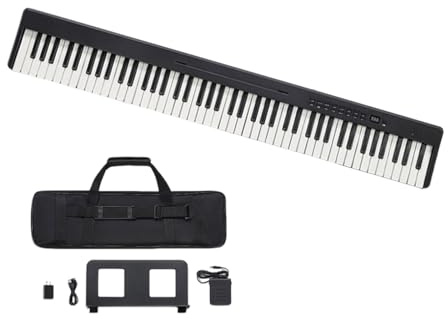 Trådlöst Digitalpiano Keyboard Med 128 Rytmer Blädderställ Hopfällbart Keyboard För Studenter Musik, Bärbart För Resa Och Piano För Sång(Black)